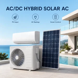 Large Capacity 32000 BTU Solar Air Conditioner DC 48V Off-grid 100% Solar Powered AC for Hall