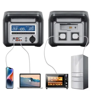 Large Capacity Solar Energy Portable 1000W Home Outdoor Camping Power Station with MPPT Controller Flashlight Car Compatibility