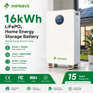 LiFePO4 16kWh 51.2V 320Ah Split Slideable Home Battery Storage System IP65 Protection CAN Hybrid Compatible 8000 Cycle BMS
