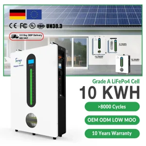 LiFePO4 Lithium Battery 51.2V 48V 100Ah 200Ah Wall-Mounted 10kWh 5kWh Battery Solar Hybrid Energy Storage System for Home Use