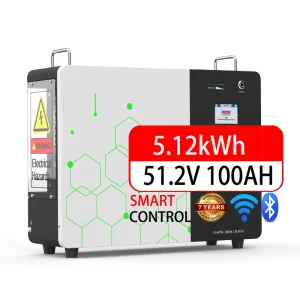LiFePO4 New Energy Home Solar Storage System Lithium-Ion Battery 51.2V 48V 100Ah 5KWh IP65 Wall-Mounted Battery