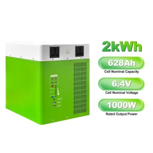 LiFePO4 Portable Power Station, 2kWh 1000W, 10000 Cycles, Pure Sine Wave Solar Generator with Jump Starter