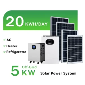 带LiFePO4电池和混合逆变器的5kW 10kW离网太阳能系统15KWH 30KWH多合一太阳能存储套件