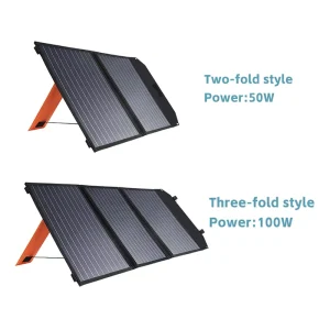 Lightweight 50 100W Portable Solar Panel Foldable ETFE Bag for Camping Hiking Travel