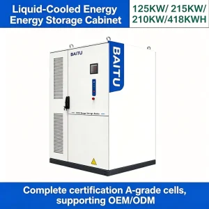 Liquid-Cooled Commercial Industrial Grid LiFePO4 Energy Storage Cabinet 418kWh 125kW 215kW 210kW Lithium ESS PV Solar System