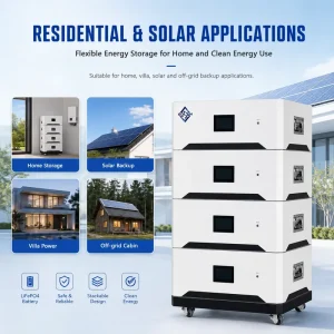 Lithium Solar Battery 51.2V 15kWh 20kW 30kW Stackable LiFePO4