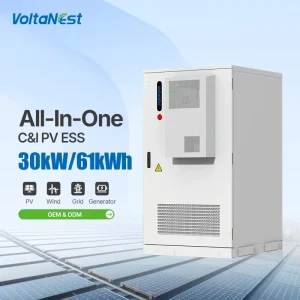 Load Shedding 30kVA 60kWh 61kwh 100kwh LiFePO4 Battery Solar Energy System All in One C & I PV ESS Cabinet Customizable Scalable