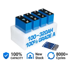 Long Cycle 100Ah 280Ah 320Ah Grade A 3.2V LiFePO4 Prismatic Battery Cell LFP Rechargeable Lithium Ion Iron Phosphate Pack