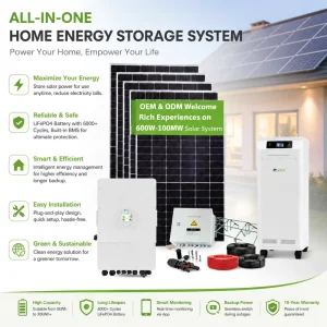 Long Lifespan Solar Power Storage System with MPPT Charge Controller and Low Voltage Battery 20KW Hybrid Energy Solution
