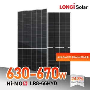 Longi Bifacial Solar Panel Industrial 625W 620W 630W 635W Solar Panel Module High Load