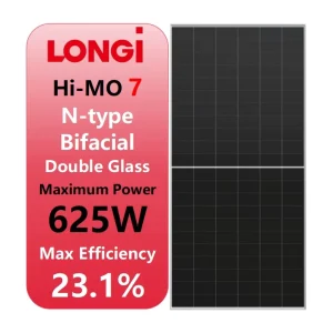 Longi Hi MO 7 Industrial Commercial TOPCON N Type Bifacial Double Glass Monocrystalline 610Watt 600W 625Watt 620W Solar Panels