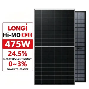 Longi Solar Panel Hi-MO X10 LR7-54HVD 475-500M 480W 490W 500W Bifacial Dual-Glass Monocrystalline BC PV Module N-Type