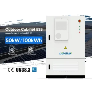 Lovsun CB56 Solar BESS Cabinet 100kWh LiFePO4 Cells 50kW Output Built-in PCS All-in-One ESS IP55