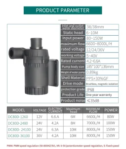 Low Noise High Speed Condensate Dc Submersible Flood Fire Agriculture Cooling Submerged Acid Surface Water Pressure Pump