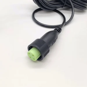 M12 4pin Green Color Solar Inverter Connector Cable Assembly IP67 Waterproof Connection with RJ45 Network Cable