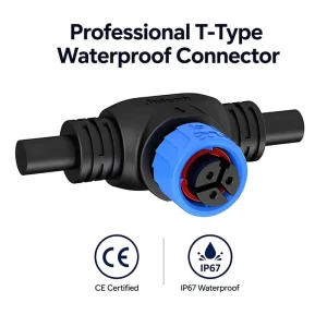 M16 10A T-Type 3-Way Waterproof Connector for Growing Light Electric Wire Cable