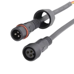 太阳能灯电源系统电缆 M19 连接器 公母电缆连接器，带 1.5/1.0/0.75mm2 电缆 2~8P IP65 连接器
