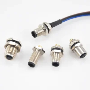 M5 Cable Connectors Male Female Waterproof M5 3 4 Pin Front Back Mount Socket Solder Type Connectors With Wire Harness