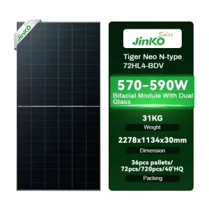 MADE in CHINA JINKO Official Authorized Topcon Photovoltaic Panels Half Cell 570W 580W 590W Monocrystalline Silicon Solar Panels