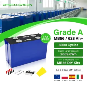 MB56 3.2V 628Ah LiFePO4 Battery Electric Power Storage Lithium Iron Phosphate Cell ESS DIY Solar