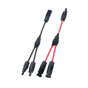 红黑MC4 1转2 Y型分线器电缆，TUV认证光伏并联线束，适用于锂电池线