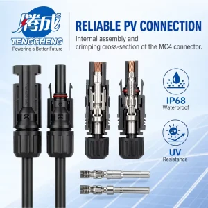 MC4 IP67 Waterproof 2.5mm2 4mm2 6mm2 30A 1000V PV DC Solar Panel Cable Solar Connector for Solar Photovoltaic System