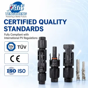 太阳能光伏连接器 MCX 1000V 1500V DC IP67 防水电缆连接器 30A ABS/PC 太阳能发电系统