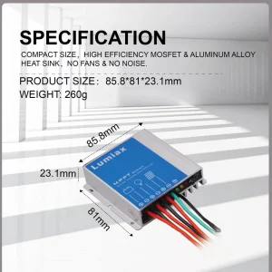 MPPT 10A 12V Solar Charge Controller Max Input Power 130W for Camping RV