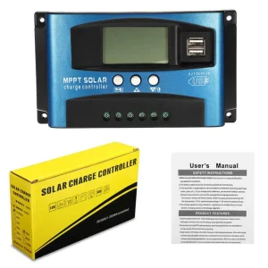 MPPT 30A Solar Charge Controller with LCD Display Adjustable Voltage Auto Input for Solar Panels and Batteries