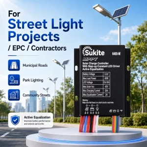 MPPT Boost 6460 6.4V 60W 20A Solar Controller for Street Light with Sensor