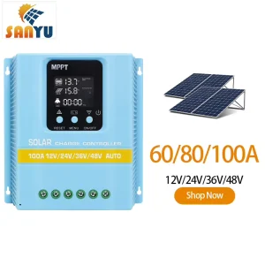 MPPT Solar Charge Controller 100A 80A 60A 12V 24V 36V 48V LCD Display