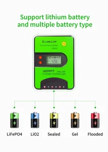 MPPT Solar Charge Controller 12V/24V 15A-40A Light and Time Control 780W Max PV