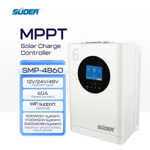 MPPT Solar Charge Controller 12V 24V 40A 60A with 50A Rated Current and 150V Max PV Voltage for Home Solar Power Systems