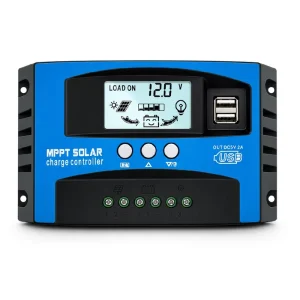 MPPT Solar Charge Controller 12V 24V Solar Panel Battery Charger 30A 100A Dual USB LCD Display Regulator Load