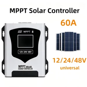 MPPT Solar Charge Controller 60A 12V 24V 48V Auto Solar Regulator for Home RV Solar Energy Storage Systems