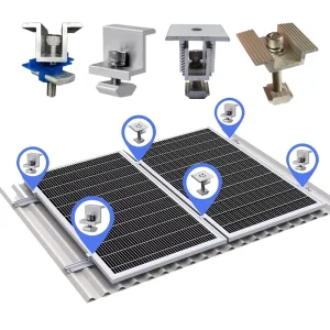 Manufacturer Solar Panel Mounting Brackets Accessories 30Mm 35mm Adjustable Solar End Clamp Solar Mid Clamp