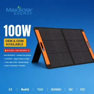 Maxsolar 100W Portable Solar Panel IP67 Waterproof 23.5% Efficiency Foldable 4.4kg Charger USB Type C Output Power Station