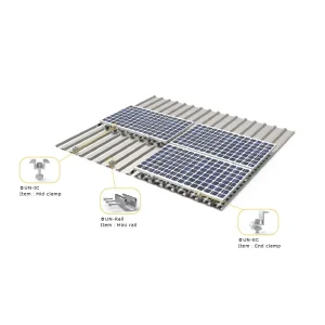 Metal Roof Solar Mounting Bracket Trapezoidal Sheet Pv Racking System 60m/s Wind Speed