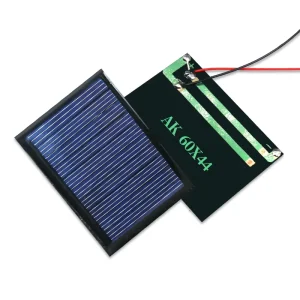 Mini 60X44mm Solar Cell Panel New 5V Voltage Includes Cable