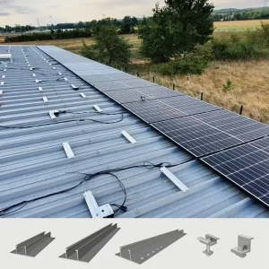 Mini Short Rail Profile Solar Mounting System for Metal Roofs