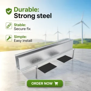 Mini Solar Rail for Corrugated Metal Roof Anodized Aluminum PV Rail with Complete Mounting Accessories