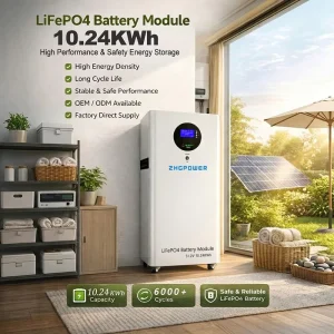Mobile 200Ah 51.2V 10.24kWh LiFePO4 Battery Vertical Cabinet with Wheels Lithium Ion Storage for Solar Inverter