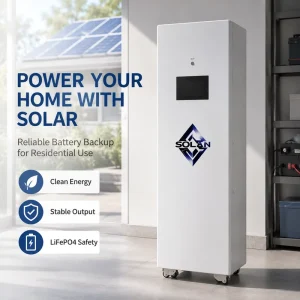 Mobile LiFePO4 Battery Energy Storage Cabinet, 21.5kWh, 51.2V 420Ah, Wheels, BMS, RS485