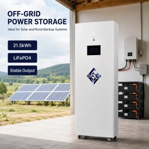 Mobile LiFePO4 Battery Energy Storage Cabinet, 21.5kWh, Wheeled, BMS, CAN, RS485