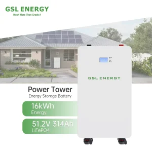 Mobile Lithium-Ion Battery 16kWh 51.2V 314Ah Solar Battery with Wheels Home LiFePO4 Energy Storage System