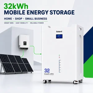 Modular Design 32kWh LiFePO4 Lithium Battery Pack Home Solar Hybrid Grid Energy Storage System with Smart BMS AC Output