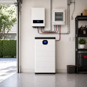 Modular Stackable 51.2V 100Ah 5kWh LiFePO4 Battery IP65 Waterproof Home Solar Energy Storage System with LCD Screen Smart BMS