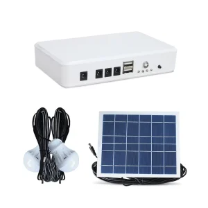 Monocrystalline Silicon Solar Panel LED Lighting System with PWM Controller, Lithium Battery, 4 Lights