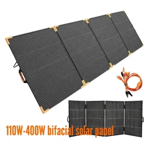 Most Durable Double Side Charging Bifacial Foldable Solar Suitcase Mono Solar Panel 400W Portable Panel Solar for Power Stations