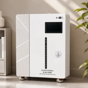 Movable 51.2V LiFePO4 Battery Energy Storage System IP65 Waterproof Portable Solar Lithium Battery with Smart LCD DisplayScreen